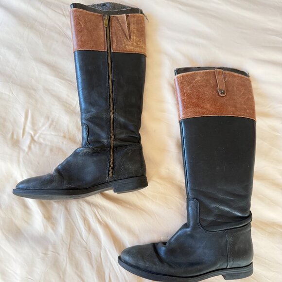 Enzo Angiolini Ellerby Two-Tone Leather Boots - Picture 3 of 9